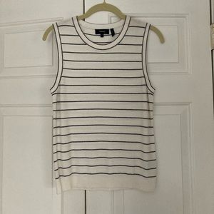Theory black and white striped tank